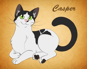 Cartoon Pet Portrait (Single Pet A4 Digital Print + free digital copy)