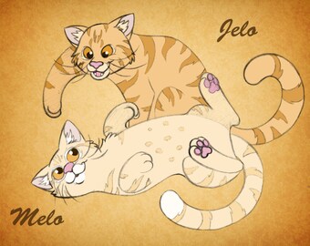 Cartoon Pet Portrait (Two Pets A4/A3 Digital Print + free digital copy)