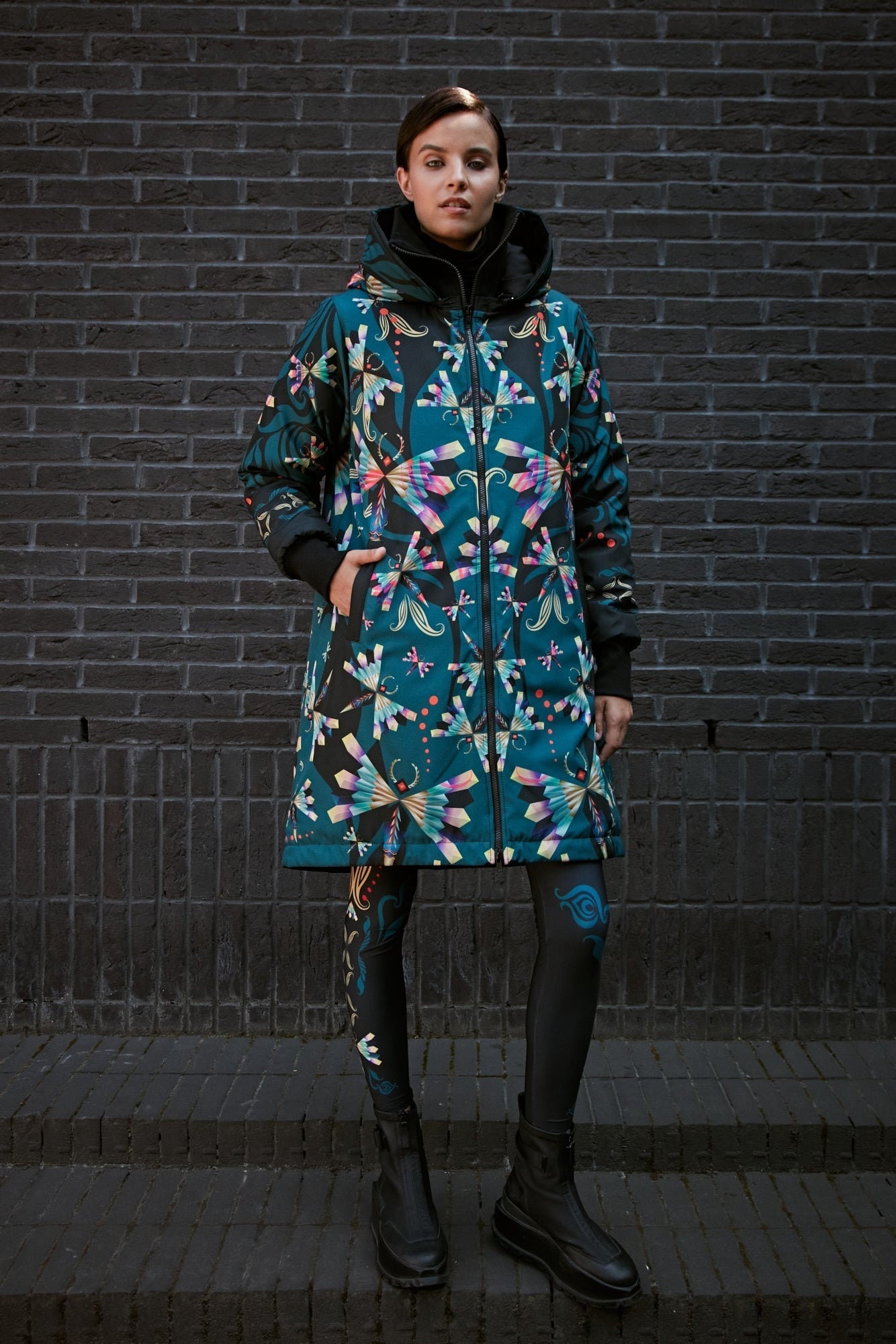 Coat Ariel Turquoise,quilted Jacket/extravagant Jacket/ Puffer/fashion