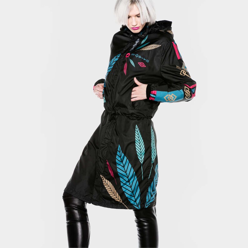 tribal rain jacket