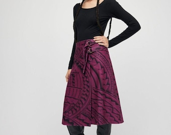 Burgundy Maori Skirt