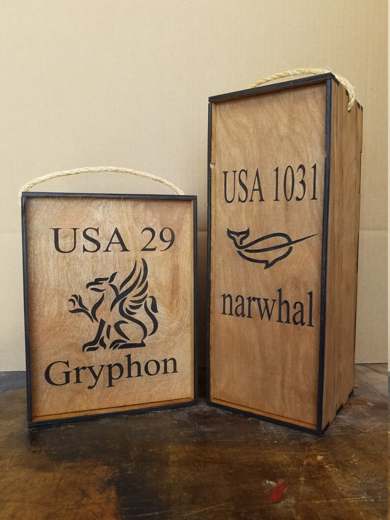 Engraved Wooden Wine Box, Wine bottle box, engraved wine box, wooden wine holder, custom wine box, wood box, custom engraving, wood box image 8