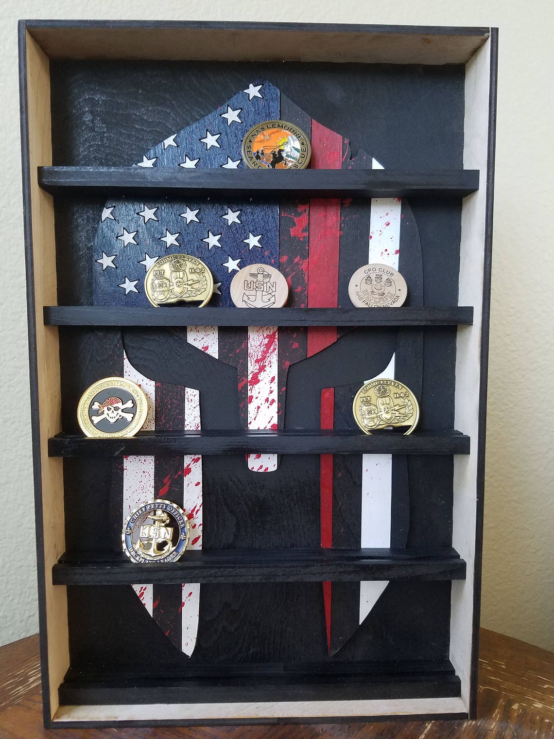 Hanging Wood Military Coin Holder Engraved military coin Etsy