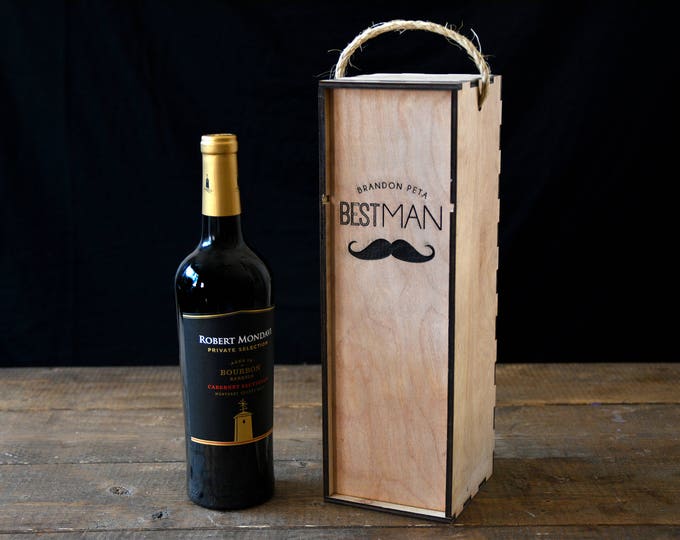 Engraved Wooden Wine Box, Wine bottle box, engraved wine box, wooden wine holder, custom wine box, wood box, custom engraving, wood box