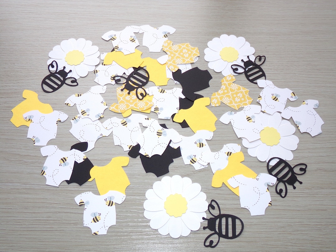 Honeybee Baby Shower Honeybee Onesie, Black and Yellow Onesie Confetti ...