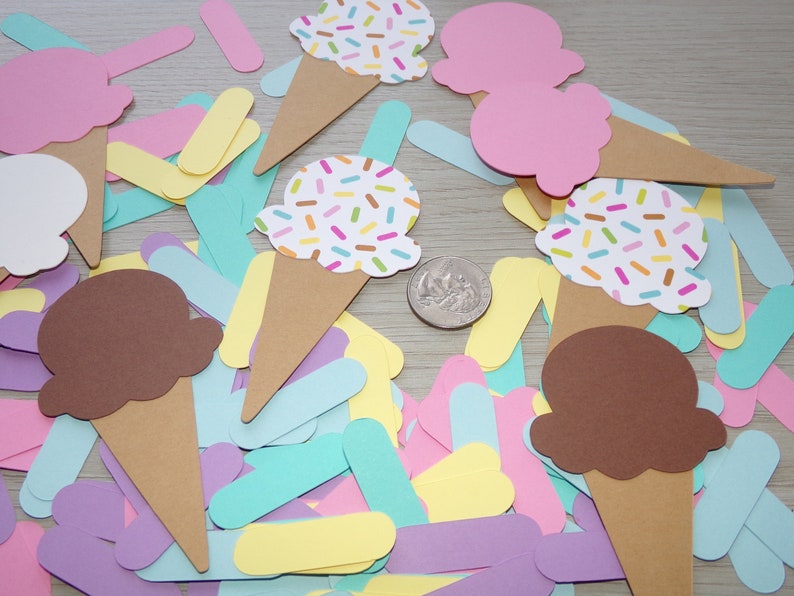 Ice Cream Birthday Confetti Ice Cream Cones Sprinkle Cone Etsy