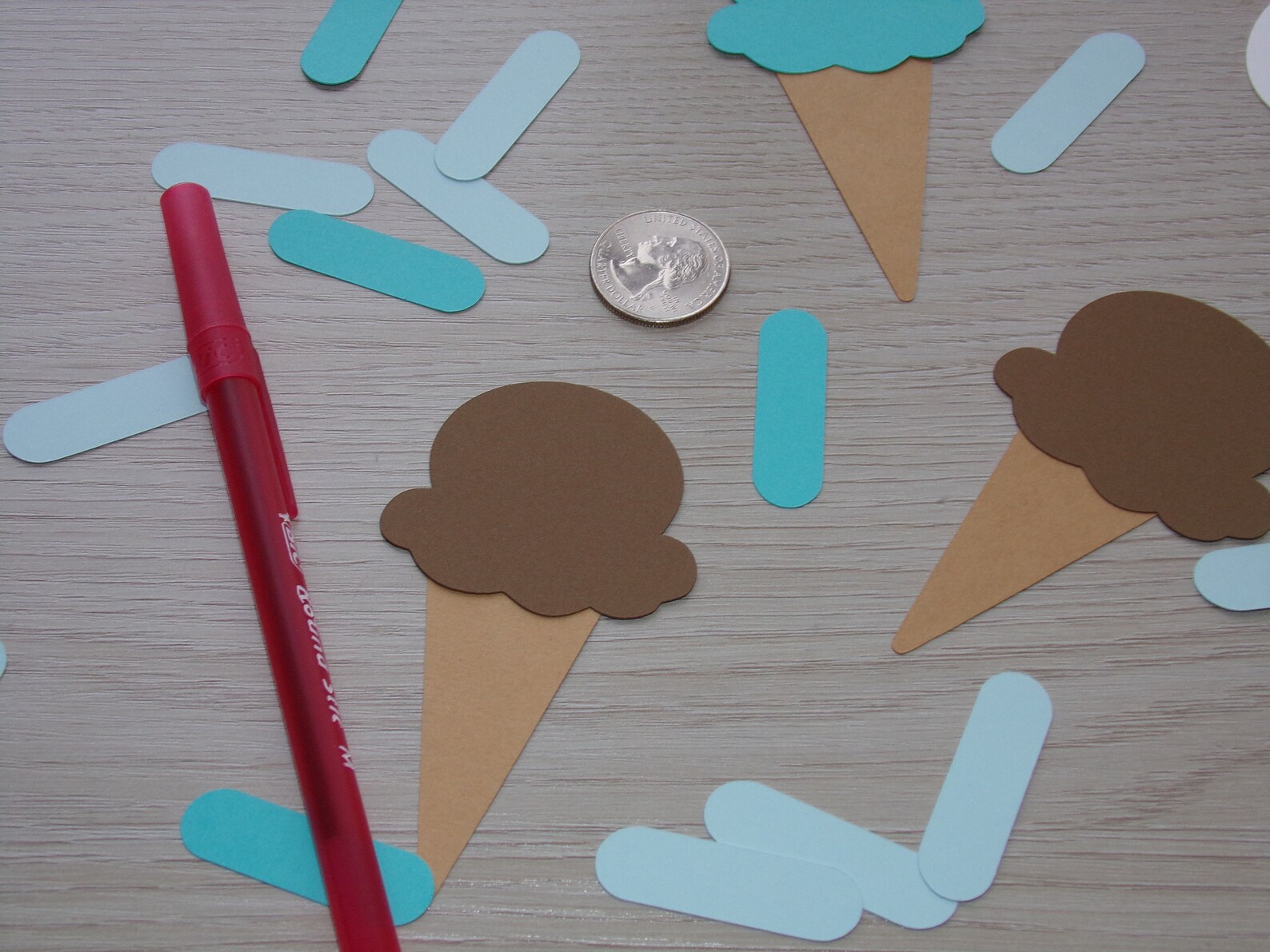Ice Cream Birthday Confetti Ice Cream Cones and Light Blue Etsy