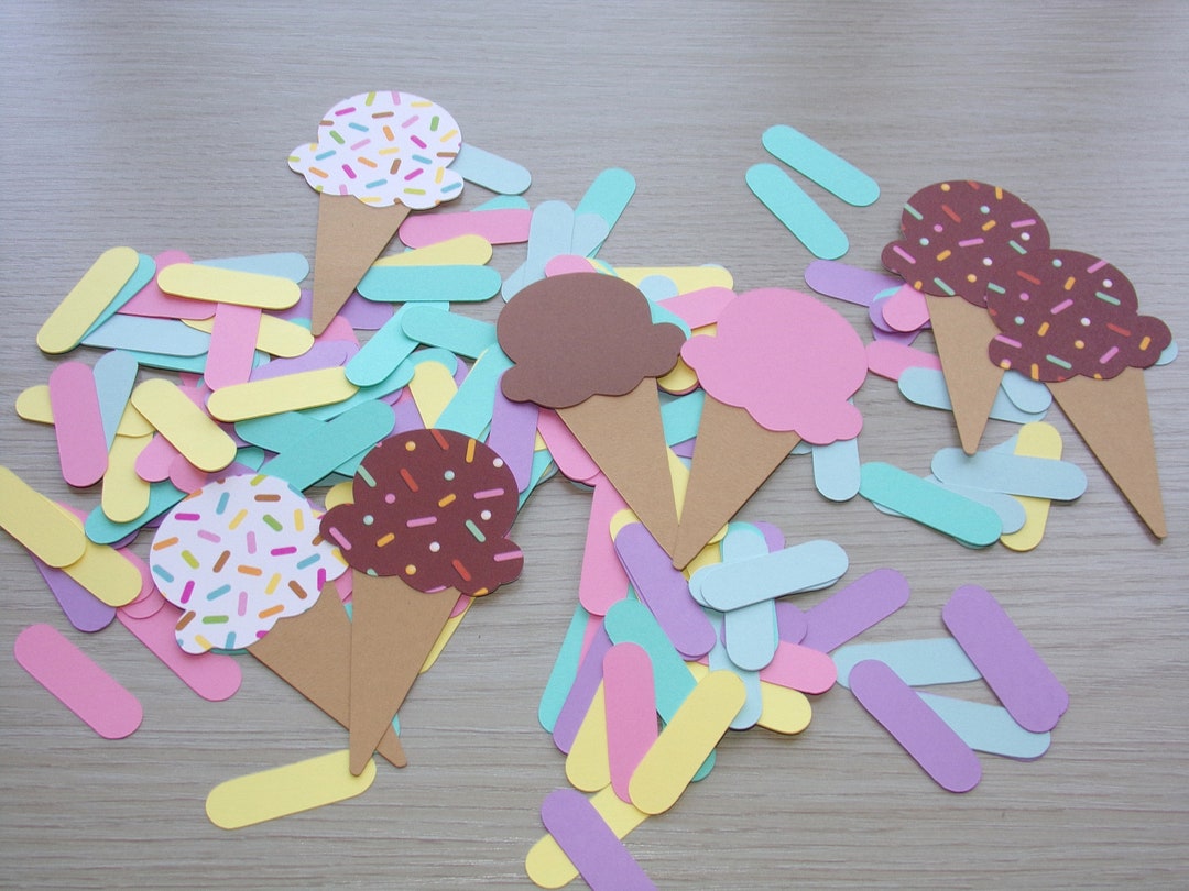 Ice Cream Birthday Confetti Ice Cream Cones Chocolate Sprinkle Cone