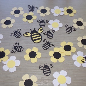 Honeybee Confetti Honeybee and Flowers 55 Honeybee Confetti Cut Outs.  First Bee Day Birthday Honeybee Baby Shower What will it Bee