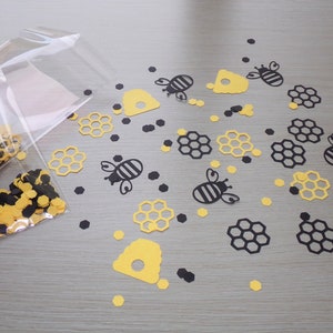 Honeybee Confetti Honeybee Baby Shower, Yellow Hives, Honeybee Honeycombs 120 Honeybee Confetti Cut Outs.  First Bee Day Birthday