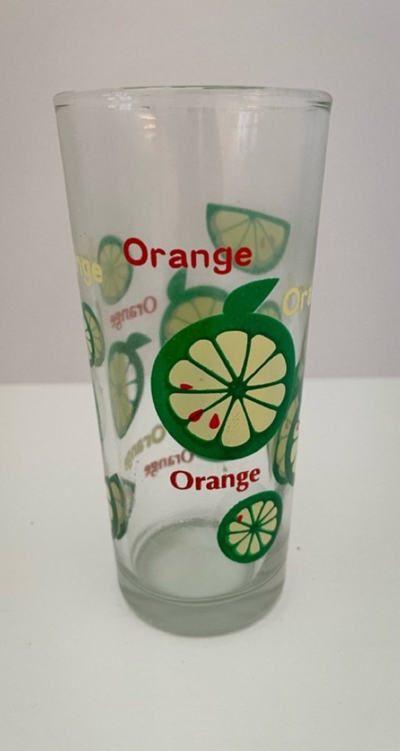 Set of 12 Vintage Orange Juice Glasses Etsy