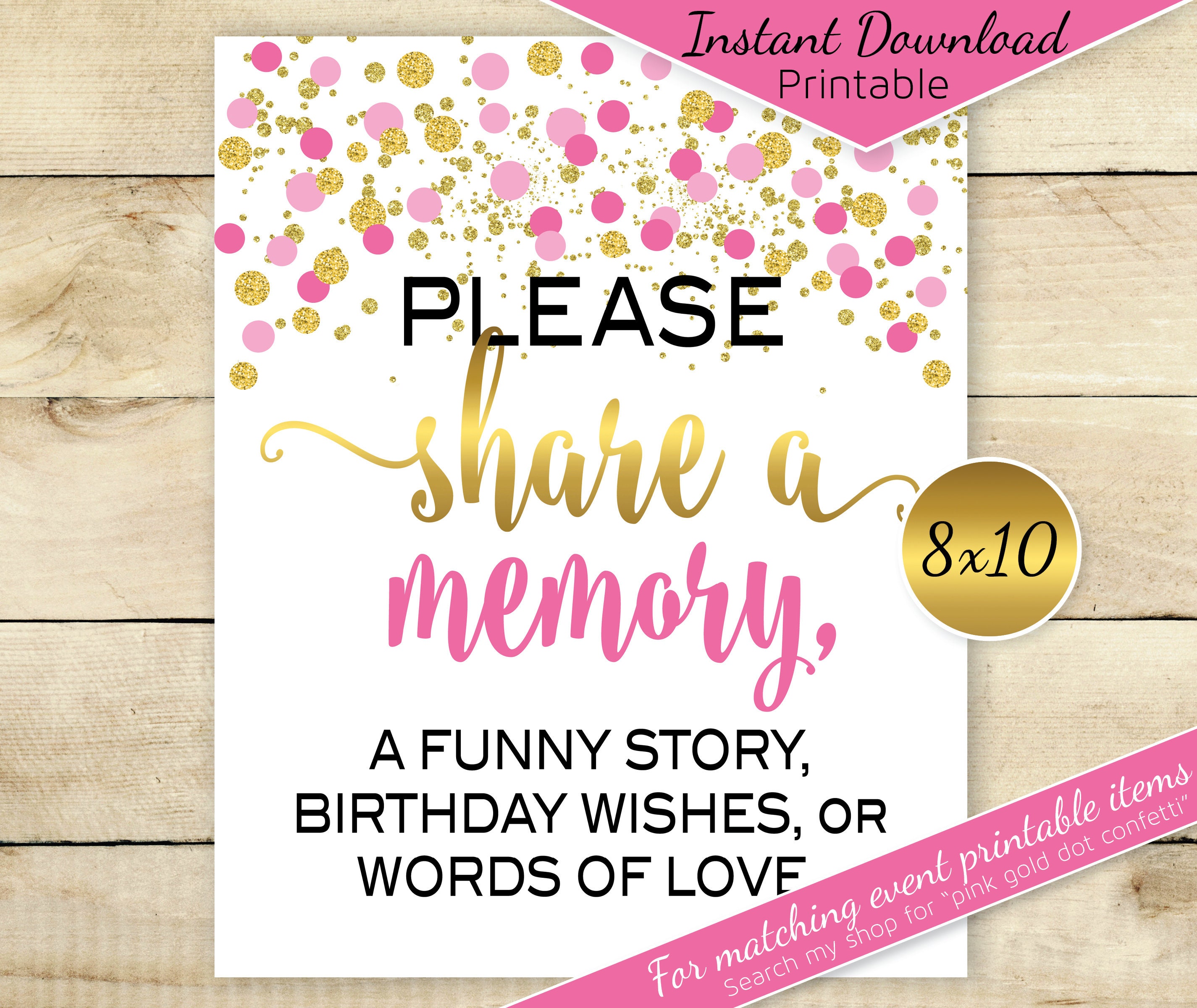 Share a Memory Table Sign 8x10 Printable Birthday Wishes - Etsy Share a Memory Table Sign 8x10 Printable Birthday Wishes - Etsy