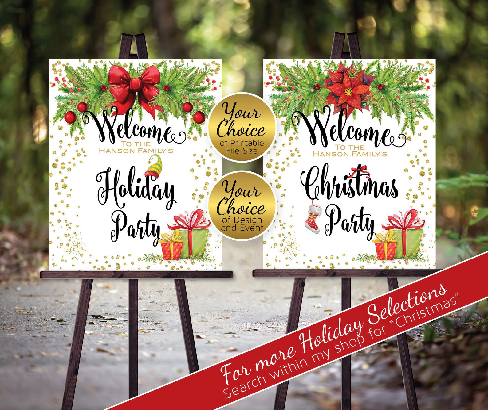 Christmas Party or Holiday Party Welcome Poster Printable  Etsy