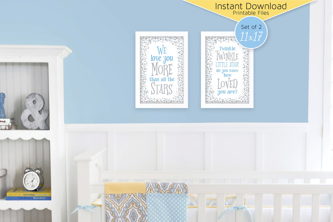 Twinkle Little Star Nursery Wall Art | Set of 2 11x17 Printables in ...