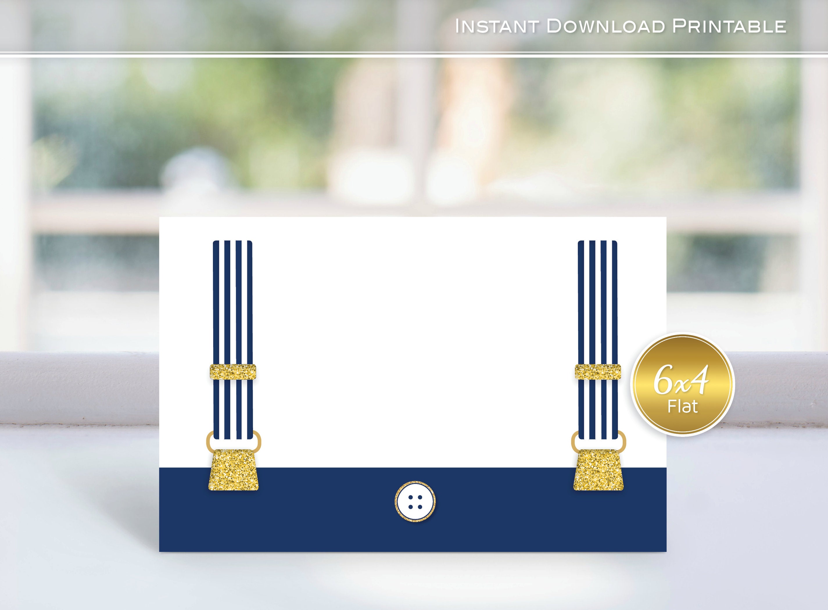 Menu Card Printable 4x6 Note Cards Little Man Navy and - Etsy