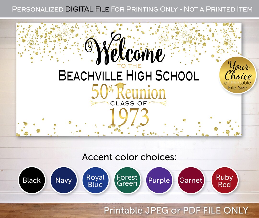 Class Reunion Welcome Backdrop Banner Print-ready File Any Class of