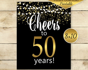 Cheers To Fifty Years Personalized Table Placemat Decoration Cheers To Fifty Years Personalized Table Placemat Decoration