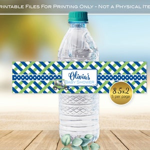Golf Themed Baby Shower Water Bottle Labels | Personalized | Blue Navy green | Baby Shower Boy | Golf Theme | DIGITAL PRINTABLE FILES