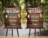 Pregger Kegger Coed Baby Shower Welcome Sign Printable | Garland Lights Lanterns | Faux Wood | Personalized DIGITAL PRINTABLE Files