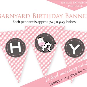 Happy Birthday Printable Pennant Banner | Barnyard Theme With Farm ...