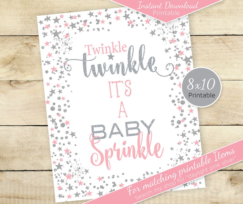 Twinkle Twinkle It's a Sprinkle 8x10 Table Sign Printable | Etsy