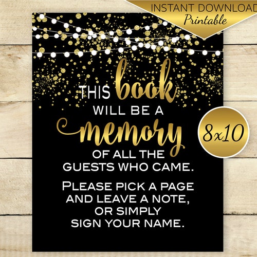 Share a Memory Table Sign 8x10 Printable Birthday Wishes - Etsy
