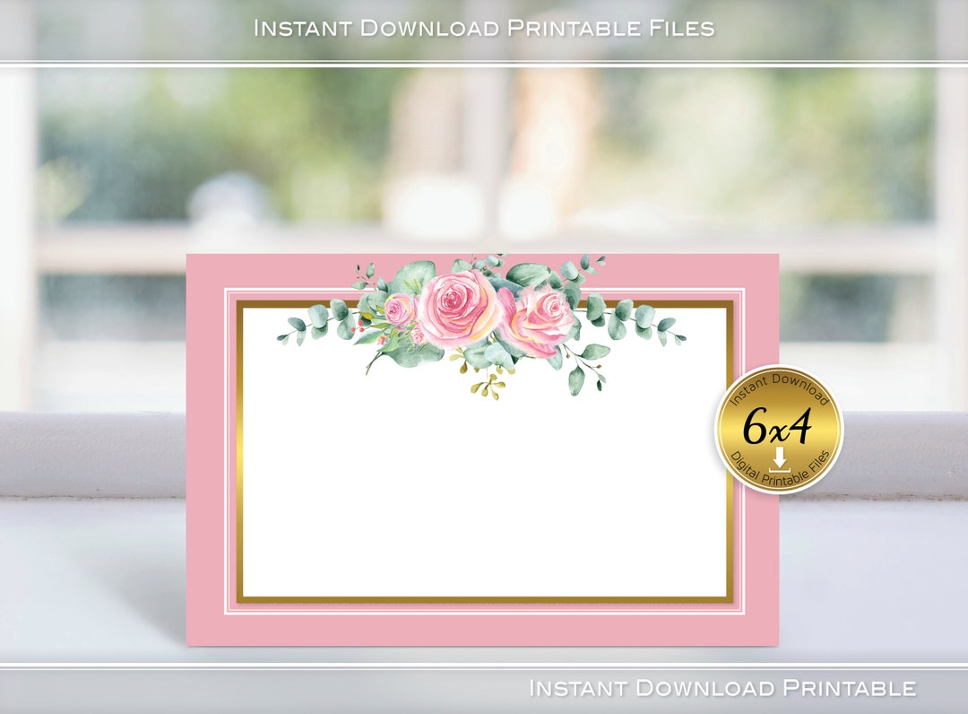 Memory Note Cards Share a Memory Note Cards 4x6 Flat | Pink Blush Floral | Share Memory ...