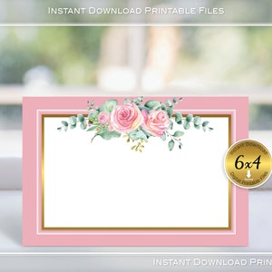 Share a Memory Note Cards 4x6 Flat | Pink Blush Floral | Share Memory Note Cards | Birthday | Printable | INSTANT Digital DOWNLOAD