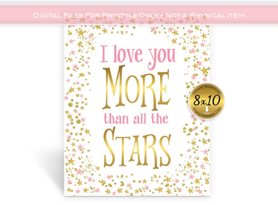 I Love You More Than All the Stars Twinkle 8x10 Printable