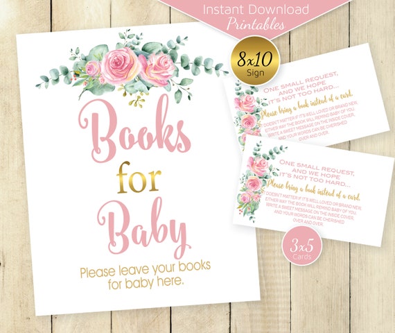 Book Request 8x10 Printable Sign and Enclosure Cards Pink - Etsy