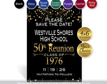 Save the Date for a Class Reunion | 4x6 Personalized (Digital Printable Files)