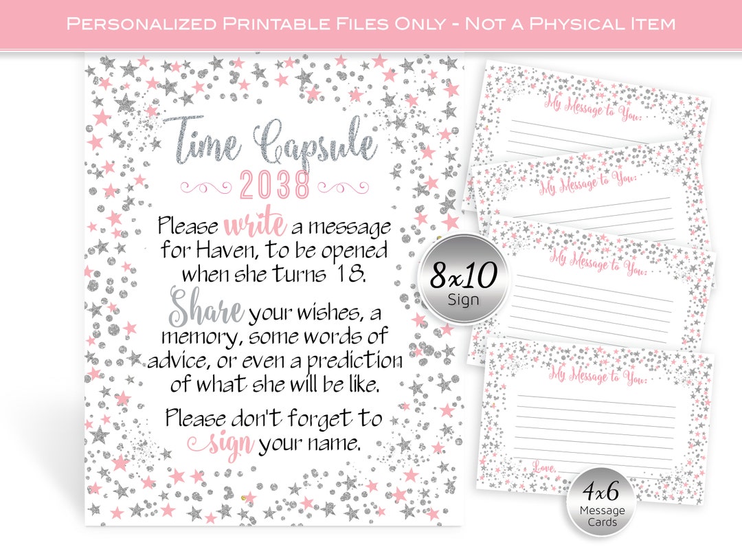 Twinkle Time Capsule and Message Cards for First Birthday Personalized ...