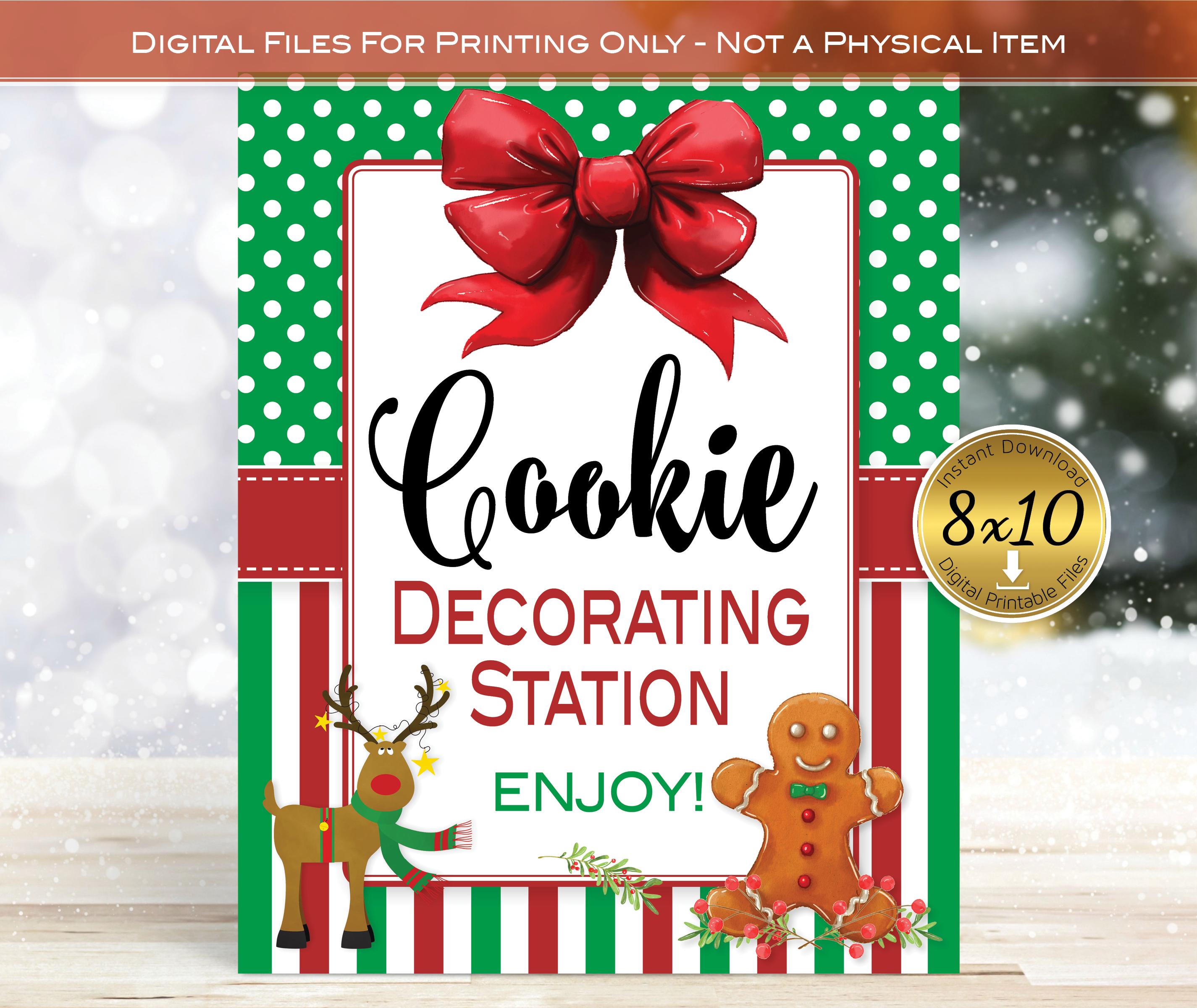 Cookie Decorating Station 8x10 Christmas Holiday Sign: Stripes and Dots ...