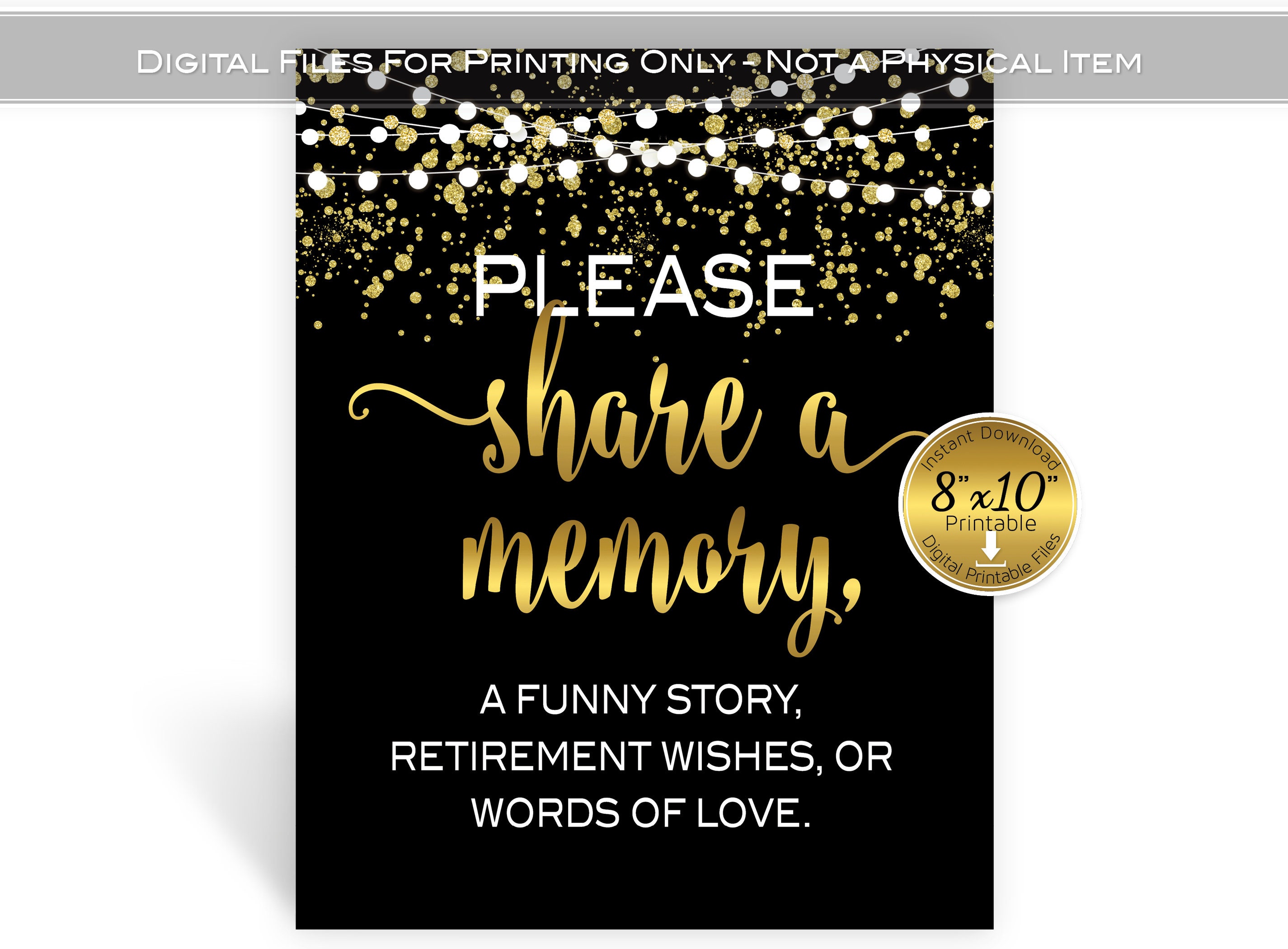 Retirement Share a Memory 8x10 Table Sign Printable - Etsy Ireland Retirement Share a Memory 8x10 Table Sign Printable - Etsy Ireland