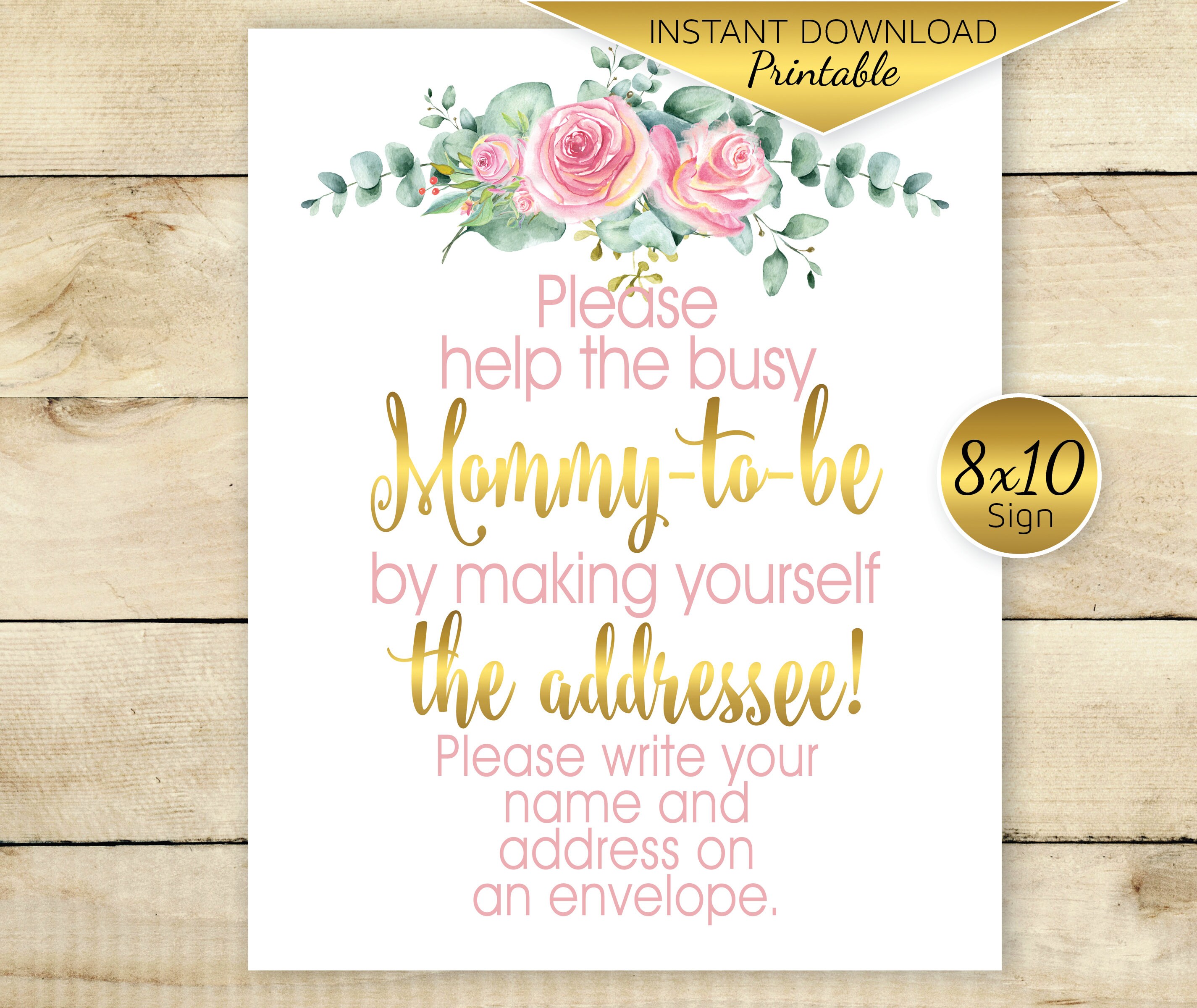Address an Envelope Baby Shower 8x10 Table Sign Help Mommy Etsy Nederland