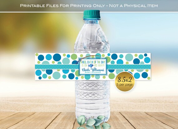 Fishing Themed Baby Shower Water Bottle Labels Personalized - Etsy