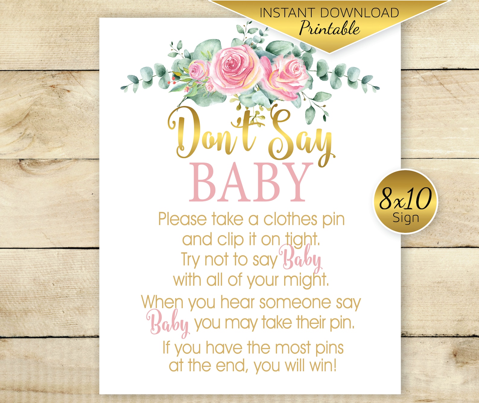 Clothes Pin Baby Shower Game Printable