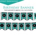 Happy Birthday Banner Printable Black and White Stripes With Teal ...