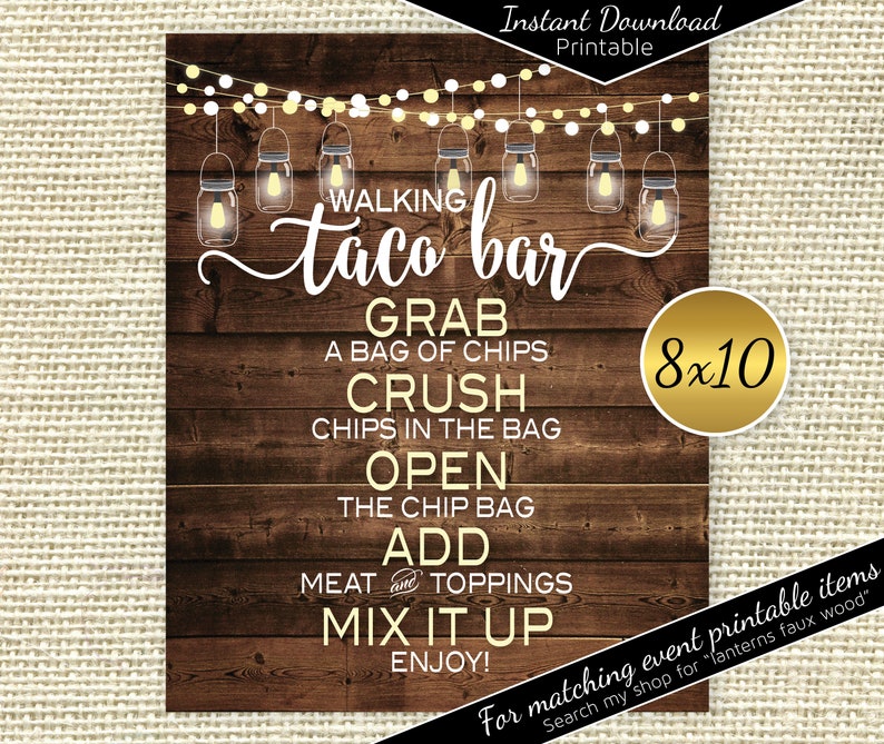Walking Taco Bar Instructions Table Sign 8x10 Printable Etsy walking-taco-bar-instructions-table-sign-8x10-printable-etsy
