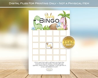 Baby Bingo Baby Shower Game | Dinosaur Baby Shower | Hatching Baby Dino | Baby Shower Activity | DIGITAL INSTANT DOWNLOAD