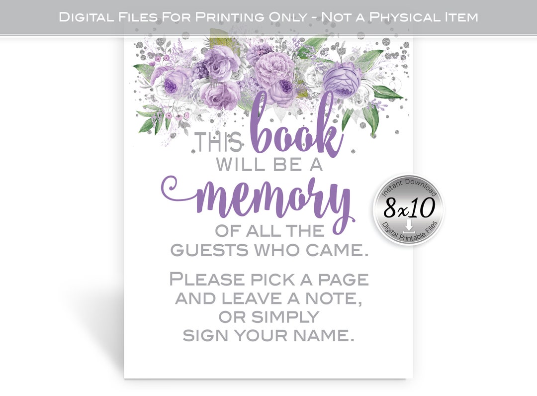 Sign This Memory Book Sign This Book Will Be a Memory | 8x10 Guestbook Table Sign | Baby Shower ...