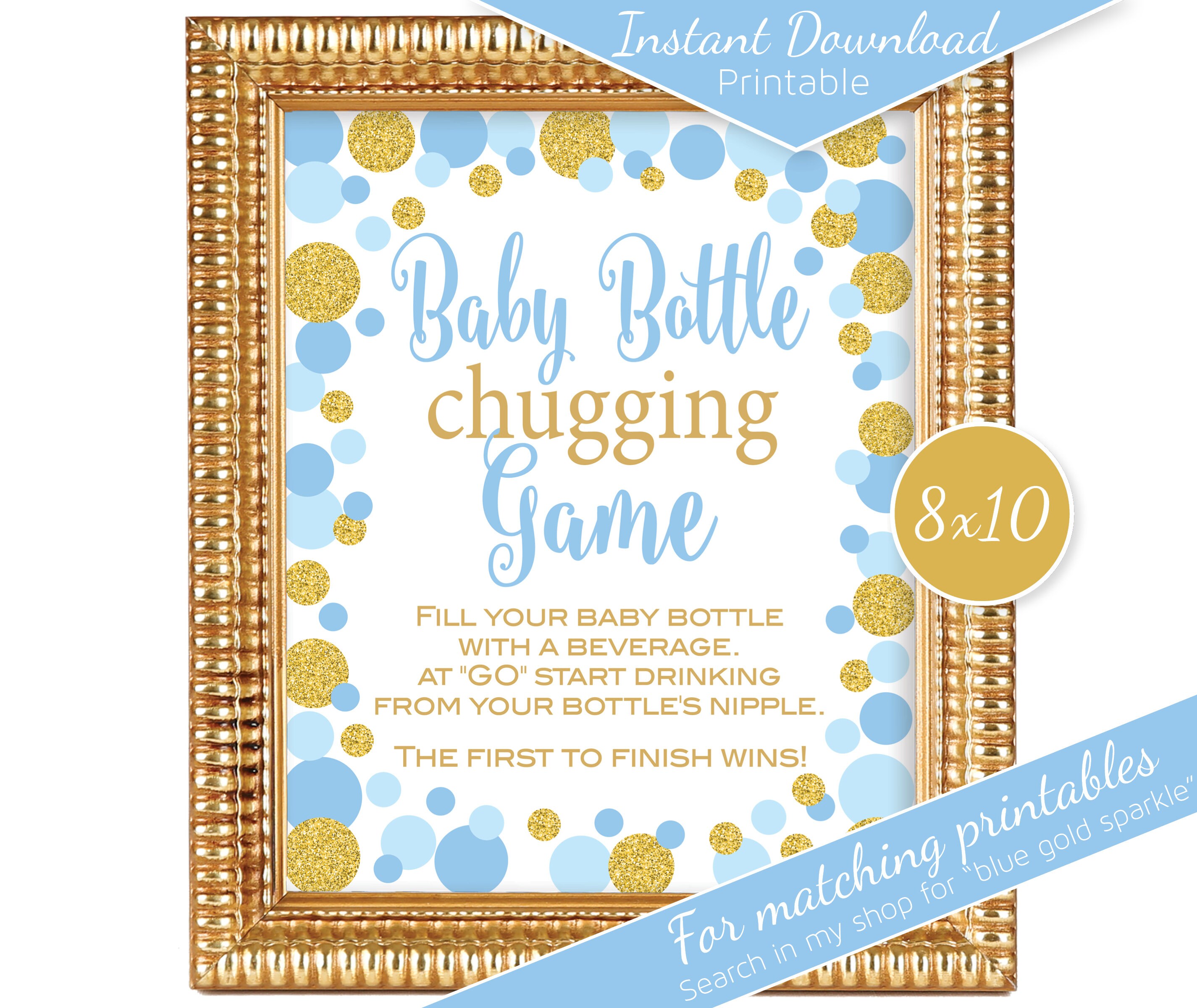 Baby Shower Baby Bottle Chugging Game Printable 8x10 Etsy UK