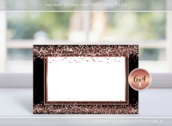 Note Cards 4x6 Flat Rose Gold Confetti Black Share Memory Cards
