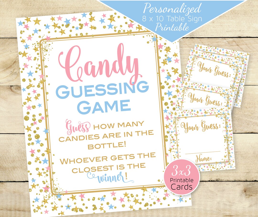 Candy Guessing Game Baby Shower Printables | Twinkle Daylight Stars ...