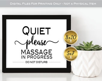 Quiet Please Massage in Progress Printable Sign | 8x10 and 5x7 | Office Decor | Landscape | DIGITAL INSTANT DOWNLOAD