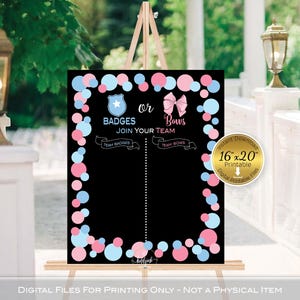 Badges or Bows | Cast Your Vote Gender Reveal Printable | Baby Shower | Pink Blue | DIGITAL INSTANT DOWNLOAD