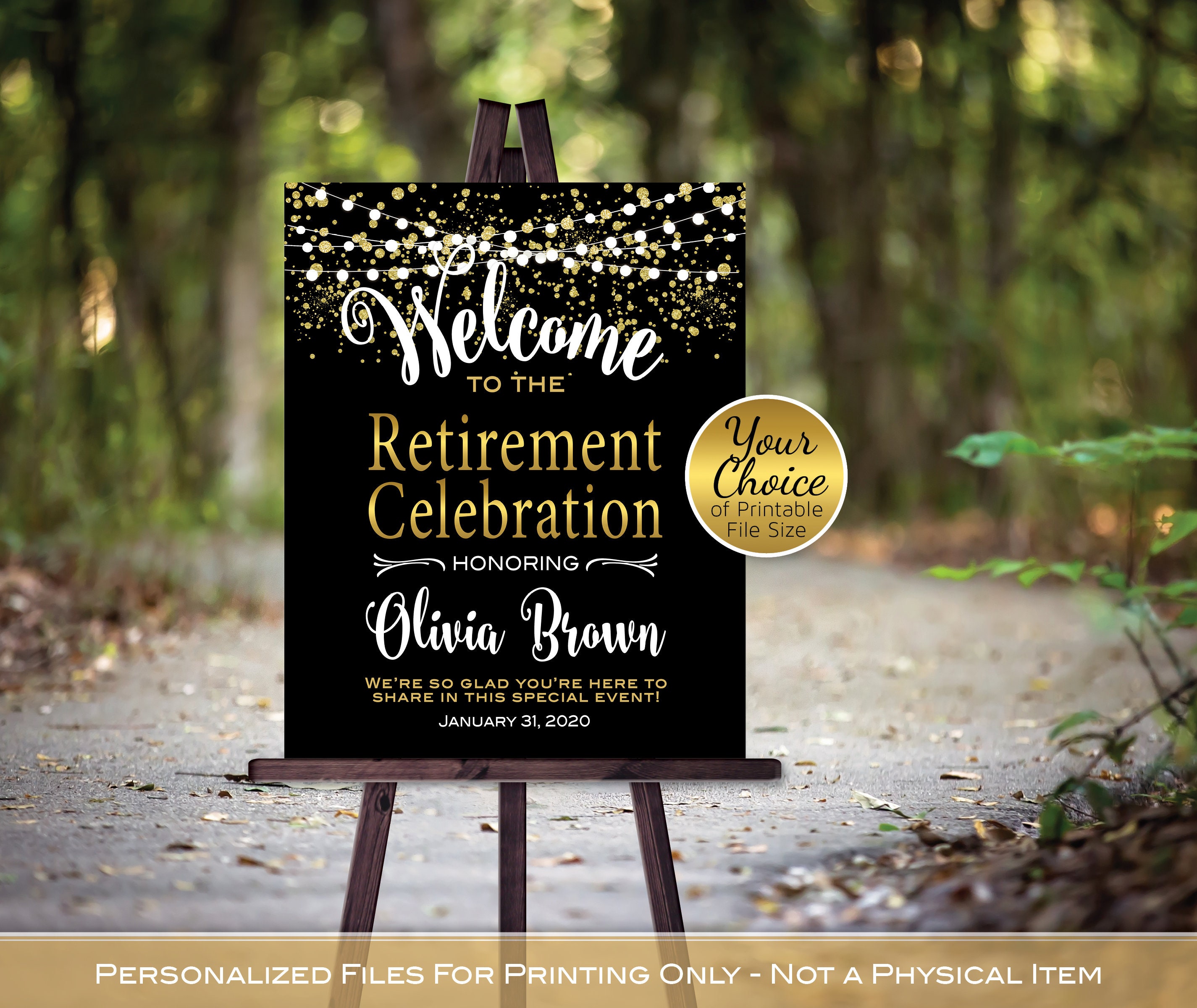 Buy Retirement Celebration Party Welcome Sign Printables Garland Online in  India - Etsy