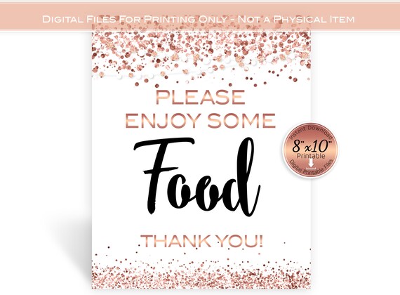 Food Table Sign Woman's Birthday Printable 8x10 Faux - Etsy