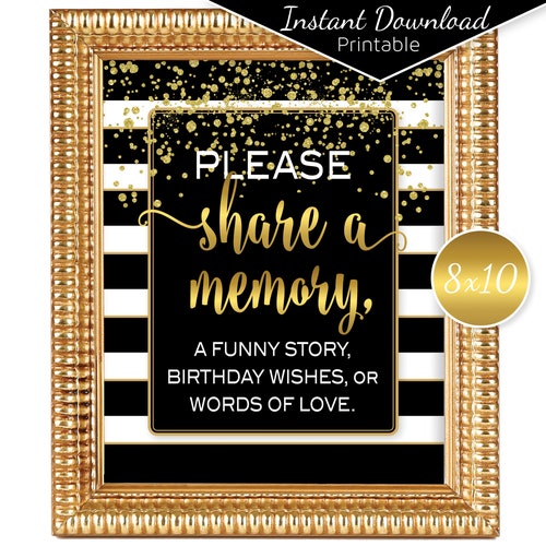 Share a Memory Table Sign 8x10 Printable Birthday Wishes - Etsy