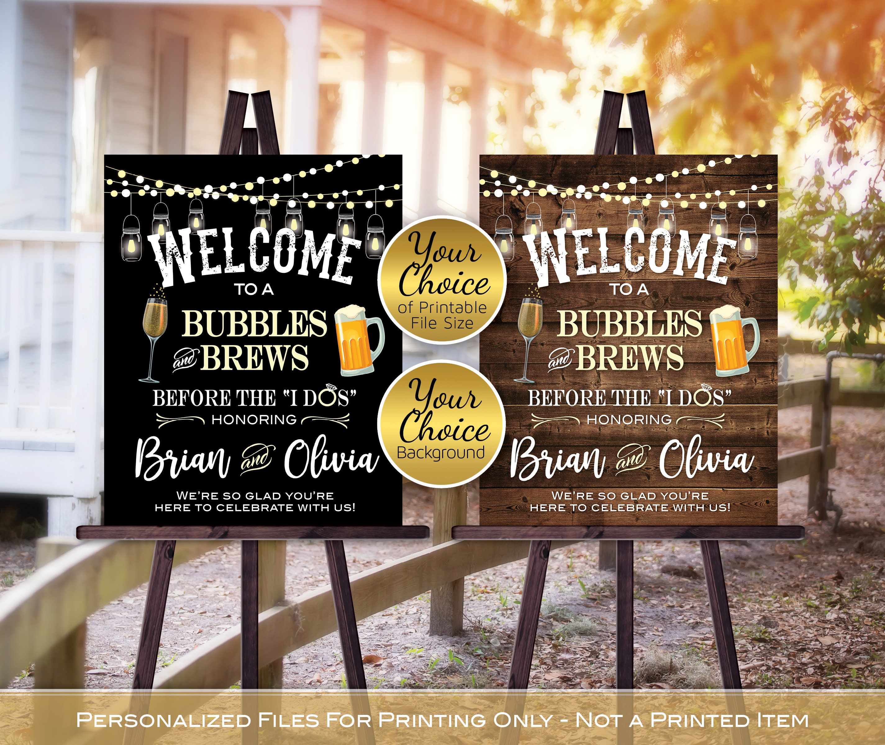 Bubbles and Brews Before the I Do Sign Printable Etsy